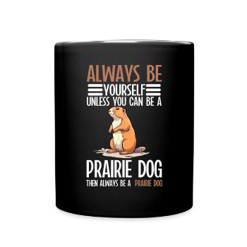 Funny Prairie - Chien amant drôle de rongeur - Mug uni - noir - Devant