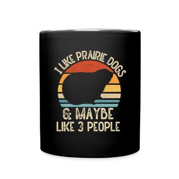 Funny Prairie - Chien amant drôle de rongeur - Mug uni - noir - Devant
