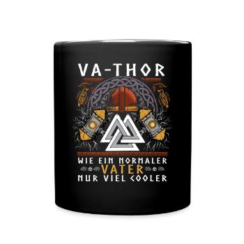 Vathor - Fête des pères Cadeau Fête des Pères Viking - Mug uni - noir - Devant