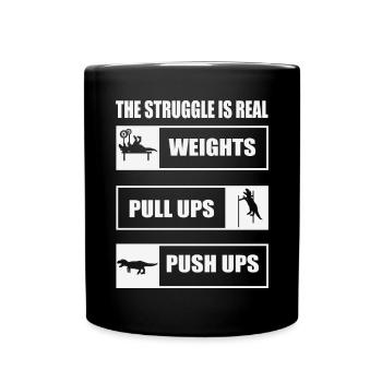 Der Kampf Ist Ein Echtes T-Rex Dinosaurier Fitness - Tasse einfarbig - Schwarz - Vorne