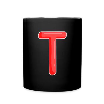 Lettre T Lettre initiale - Mug uni - noir - Devant