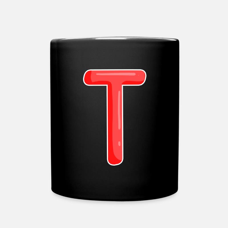 Lettre T Lettre initiale - Mug uni - noir