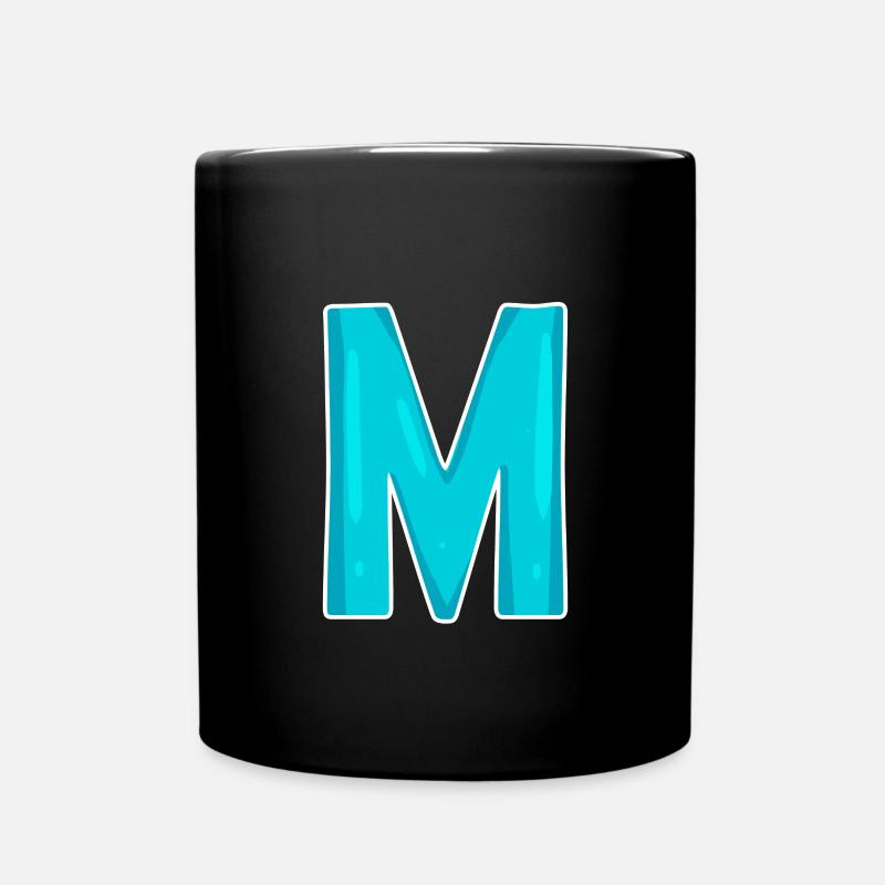 Buchstabe M Anfangsbuchstabe - Tasse einfarbig - Schwarz