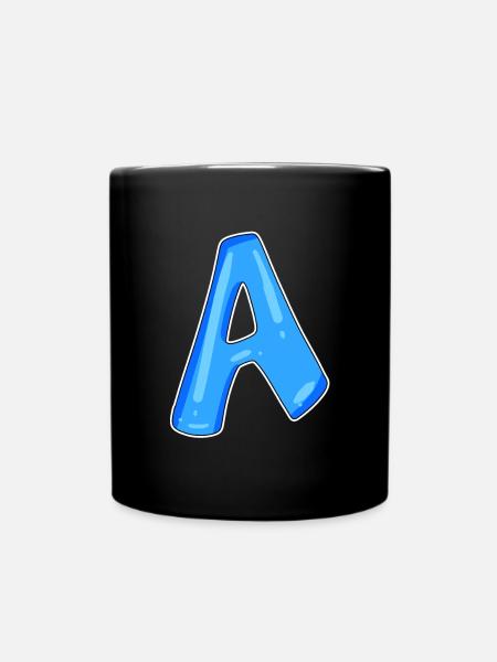 Buchstabe A Anfangsbuchstabe - Tasse einfarbig - Schwarz