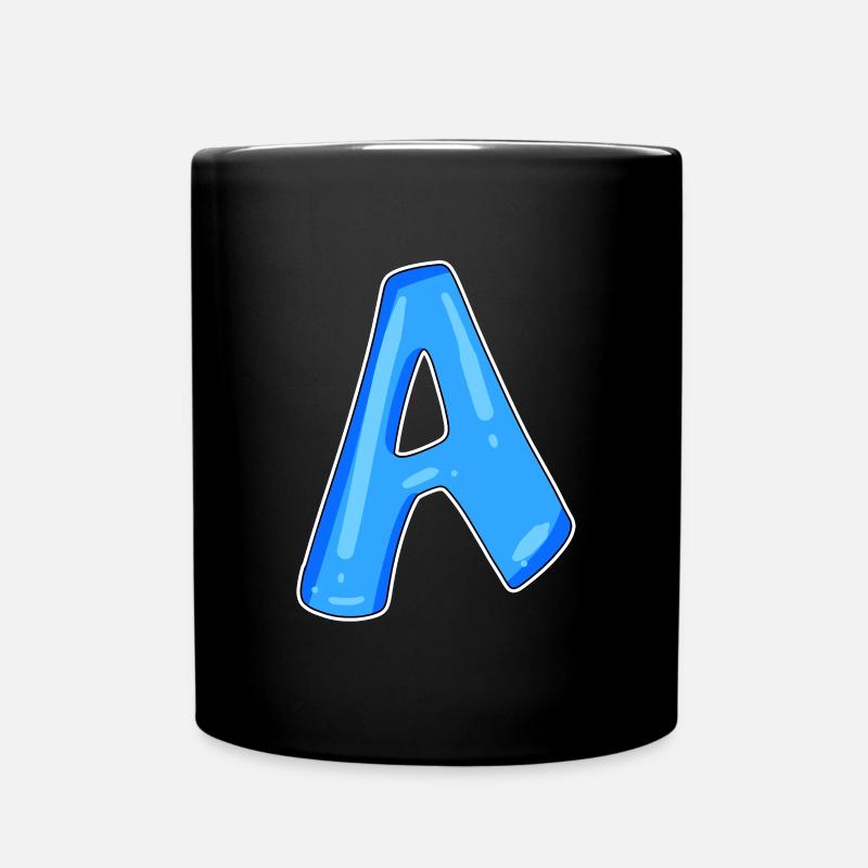 Buchstabe A Anfangsbuchstabe - Tasse einfarbig - Schwarz