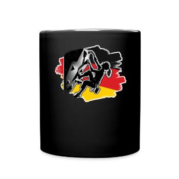 Deutschland Kletterer - Frau Boulderer Klettern - Tasse einfarbig - Schwarz - Vorne