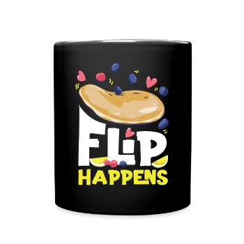 Pancake Lover Kids Pun Flip - Full Colour Mug - black - Front