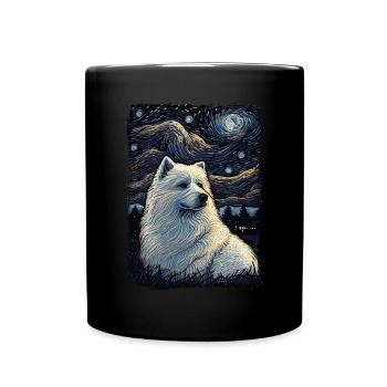 Samoyed Starry Night - Tasse einfarbig - Schwarz - Vorne