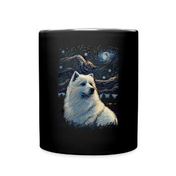Samoyed Starry Night - Tasse einfarbig - Schwarz - Vorne