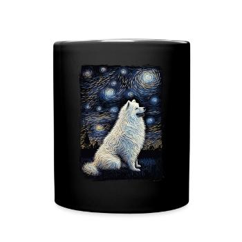 Samoyed Starry Night - Full Colour Mug - black - Front