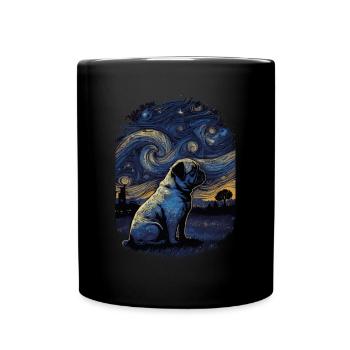 Pug Starry Night - Full Colour Mug - black - Front