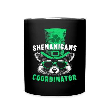 Shenanigans Coordinator Cute Raccoon Funny - Full Colour Mug - black - Front