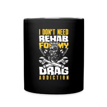Lustiges Autorennen Auto Rennen Geschenk - Tasse einfarbig - Schwarz - Vorne
