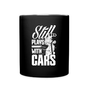 Lustiges Autorennen Auto Rennen Geschenk - Tasse einfarbig - Schwarz - Vorne
