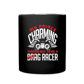 Lustiges Autorennen Auto Rennen Geschenk - Tasse einfarbig - Schwarz - Vorne