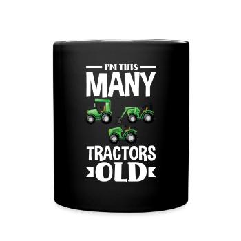 3ème anniversaire tracteur 3 ans anniversaire chemise - Mug uni - noir - Devant