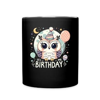 C’est mon anniversaire mignon hibou d’anniversaire - Mug uni - noir - Devant