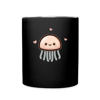 Méduse Kawaii Motif Mignon - Mug uni - noir - Devant