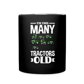 7th Birthday Tractor 7 Years Birthday Shirt - Full Colour Mug - black - Front