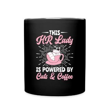 Powered By Cats & Coffee - HR Manager Human - Full Colour Mug - black - Front