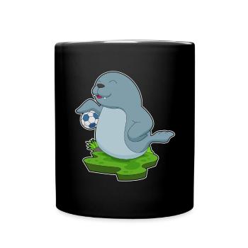 Seal Joueur De Football Football - Mug uni - noir - Devant