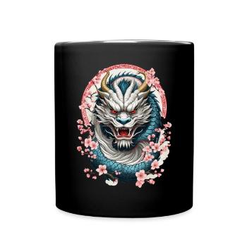 Japanischer Drache Tattoo Aesthetic Streetwear - Tasse einfarbig - Schwarz - Vorne
