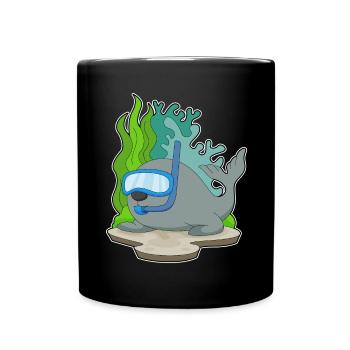 Seal Diver Snorkel Diving - Full Colour Mug - black - Front