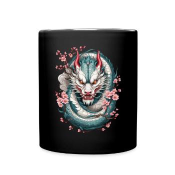 Japanischer Drache Design Aesthetic Streetwear - Tasse einfarbig - Schwarz - Vorne