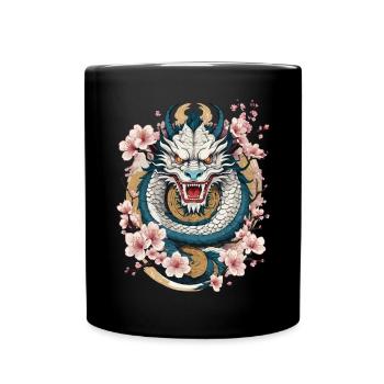Japanischer Drache Aesthetic Streetwear Design - Tasse einfarbig - Schwarz - Vorne