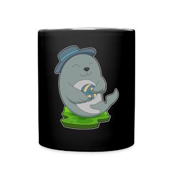 Seal Volleyball Player Volleyball - Full Colour Mug - black - Front