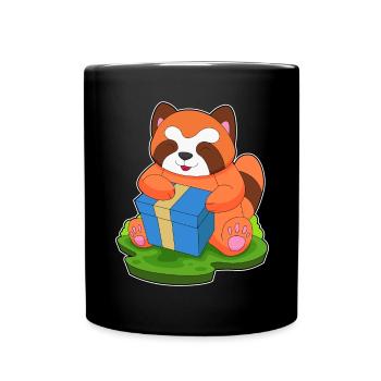 Forfait Noël Panda roux - Mug uni - noir - Devant