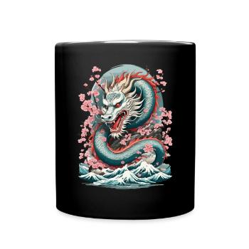 Japanischer Drache Tattoo Aesthetic Streetwear - Tasse einfarbig - Schwarz - Vorne