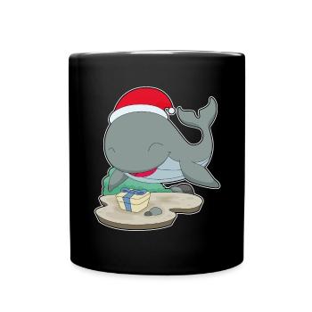 Forfait Noël des baleines - Mug uni - noir - Devant