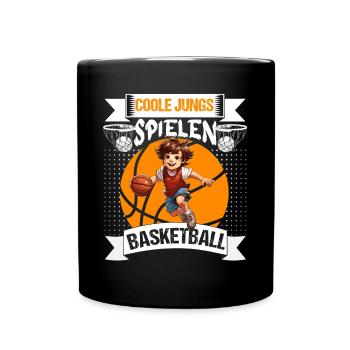 Basketball Basketballer Coole Jungs - Tasse einfarbig - Schwarz - Vorne