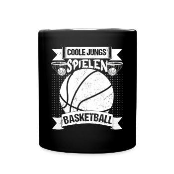 Basketball Basketballer Coole Jungs - Tasse einfarbig - Schwarz - Vorne