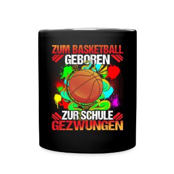 Basketball Basketballspieler Zur Schule gezwungen - Tasse einfarbig - Schwarz - Vorne