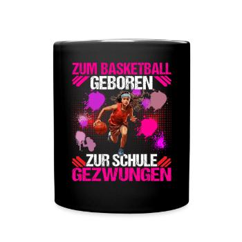 Basketball Basketballspieler Zur Schule gezwungen - Tasse einfarbig - Schwarz - Vorne