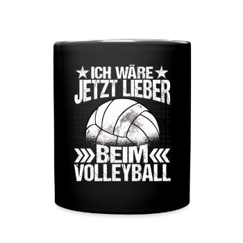 Volleyball Volleyballerin - Tasse einfarbig - Schwarz - Vorne