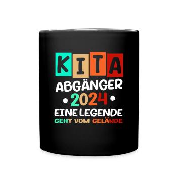 Kita Abgänger 2024 - Schulkind Einschulung Sprüche - Tasse einfarbig - Schwarz - Vorne