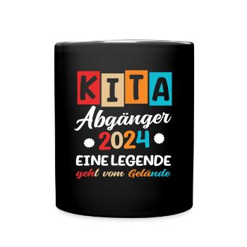 Kinder Kita Abgänger 2024 - Schulkind Grundschule - Tasse einfarbig - Schwarz - Vorne