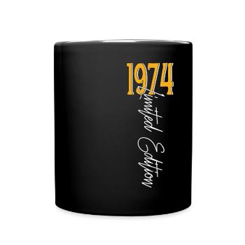 1974 Vintage anniversaire drôles dictons - Mug uni - noir - Devant