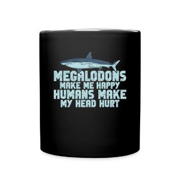 Biologie du requin mégalodon Amoureux des requins de mer - Mug uni - noir - Devant