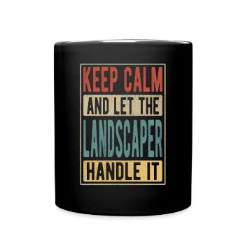 Landscaper Retro Gift - Full Colour Mug - black - Front