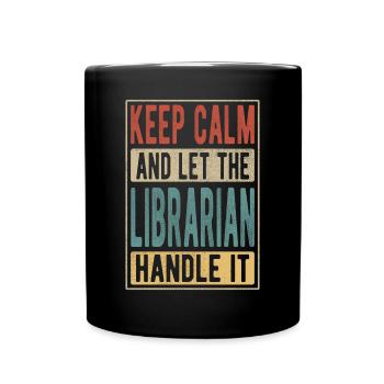 Librarian Retro Gift - Full Colour Mug - black - Front