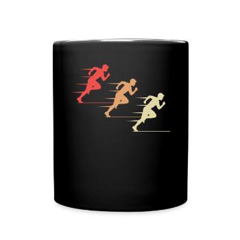 Bunte Sprinter Action Geschenk - Tasse einfarbig - Schwarz - Vorne