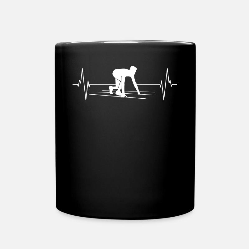 Sprinter Heartbeat Passion Runner Gift - Full Colour Mug - black
