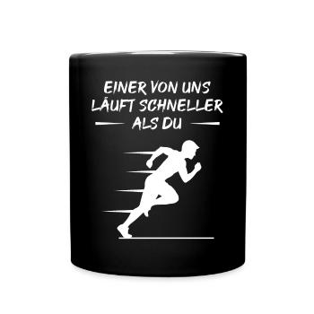 Schneller Sprinter Herausforderung - Tasse einfarbig - Schwarz - Vorne