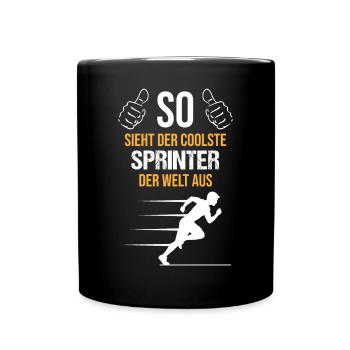 Sprinter Elite Ausdauer Sport - Tasse einfarbig - Schwarz - Vorne