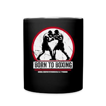 Né pour la boxe - Mug uni - noir - Devant