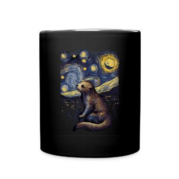 Otter Starry Night - Tasse einfarbig - Schwarz - Vorne